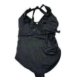 Swimsuits For All Womens Size 18 One-Piece Swimsuit Black Halter Swimwear NWOT
